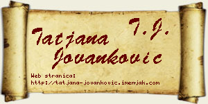 Tatjana Jovanković vizit kartica